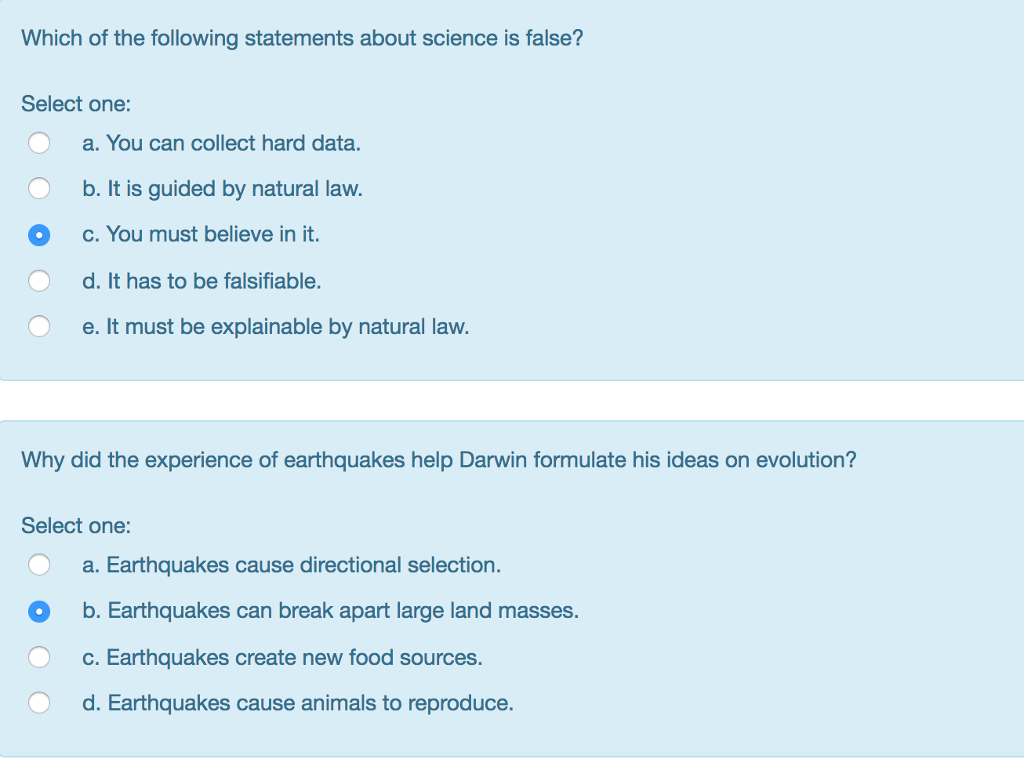 Solved Which Of The Following Statements About Science Is Chegg