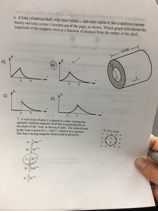 Solved A Long Cylindrical Shell With Inner Radius A And Chegg