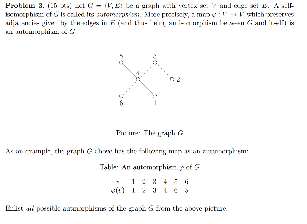 Solved Let G V E Be A Graph With Vertex Set V And Edge Chegg