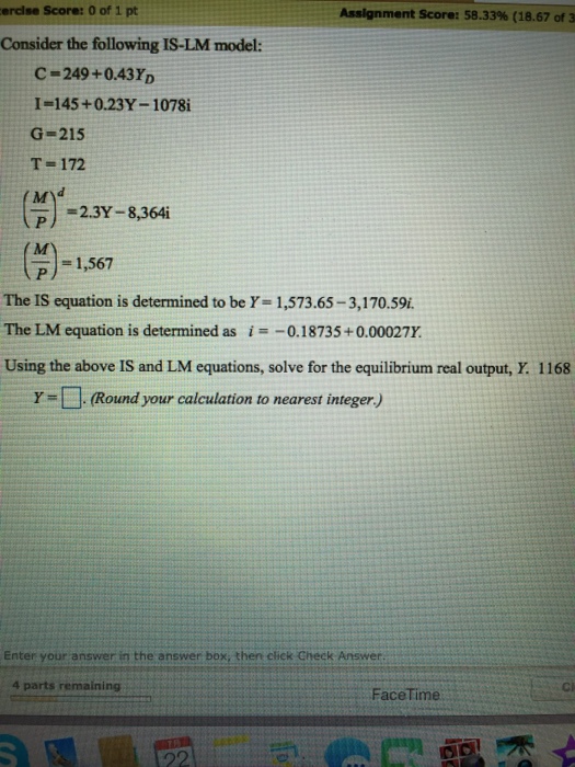 Solved Consider The Following IS LM Model The IS Equation Chegg