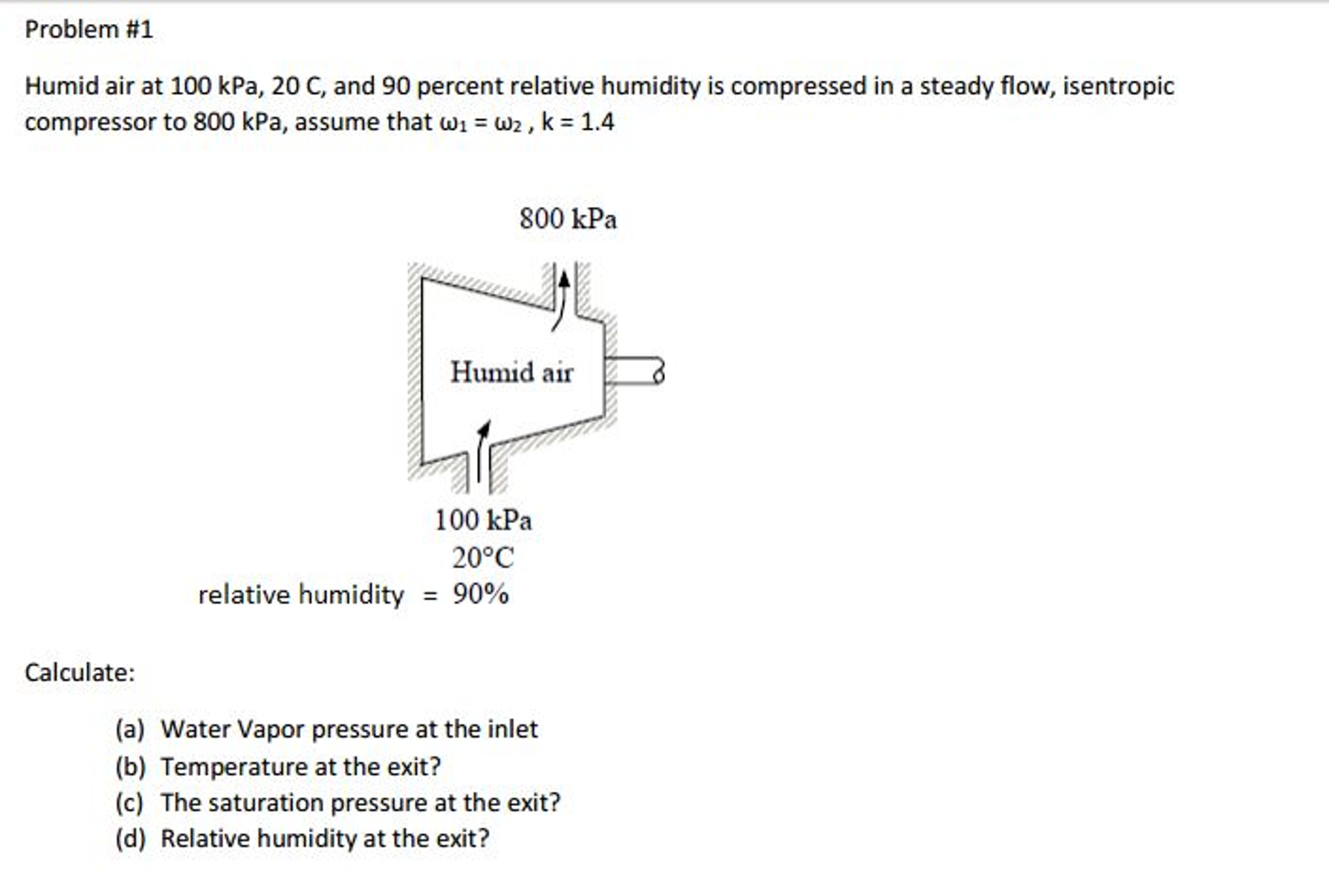 Solved Humid Air At 100 KPa 20 C And 90 Percent Relative Chegg