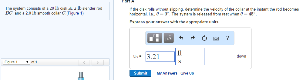 Solved Part A The System Consists Of A Lb Disk A Lb Chegg