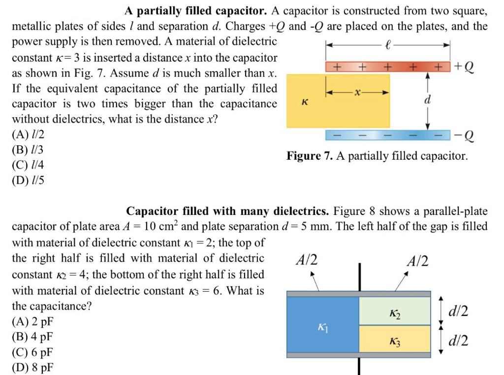 Solved A Partially Filled Capacitor A Capacitor Is Chegg
