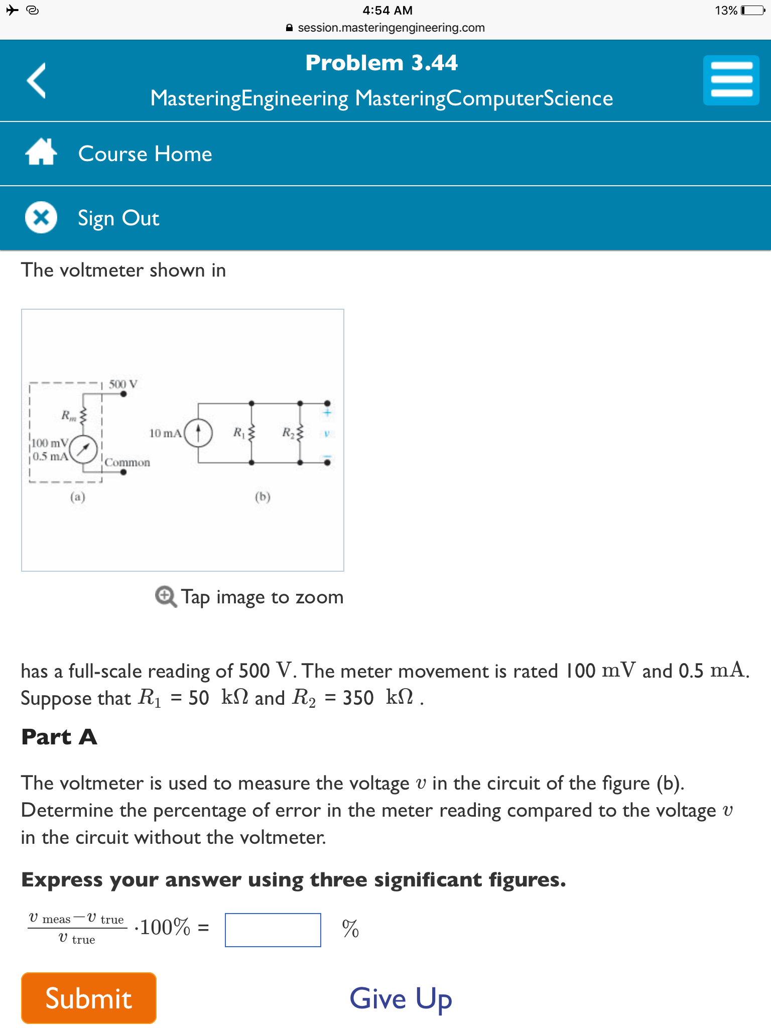 Solved The Voltmeter Shown In Has A Full Scale Reading Of Chegg