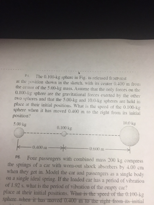 Solved The 0 100 Kg Sphere In Fig Is Released From Rest At Chegg