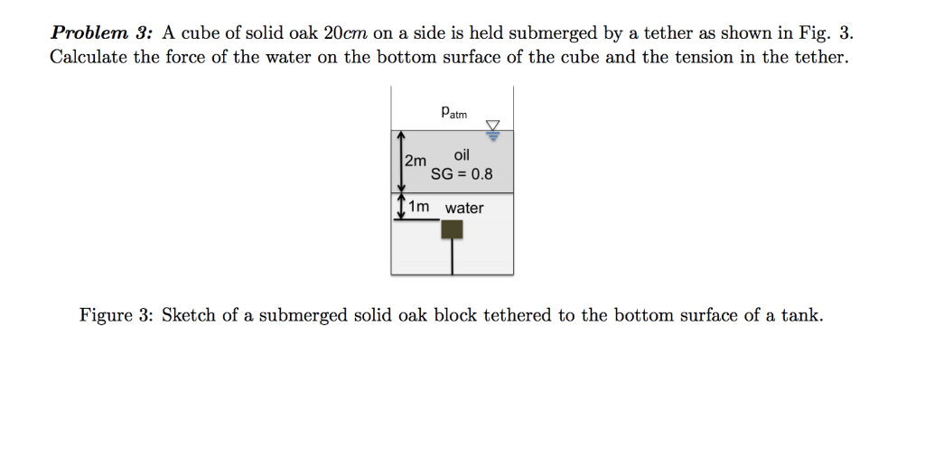 Solved Problem A Cube Of Solid Oak Cm On A Side Is Held Chegg