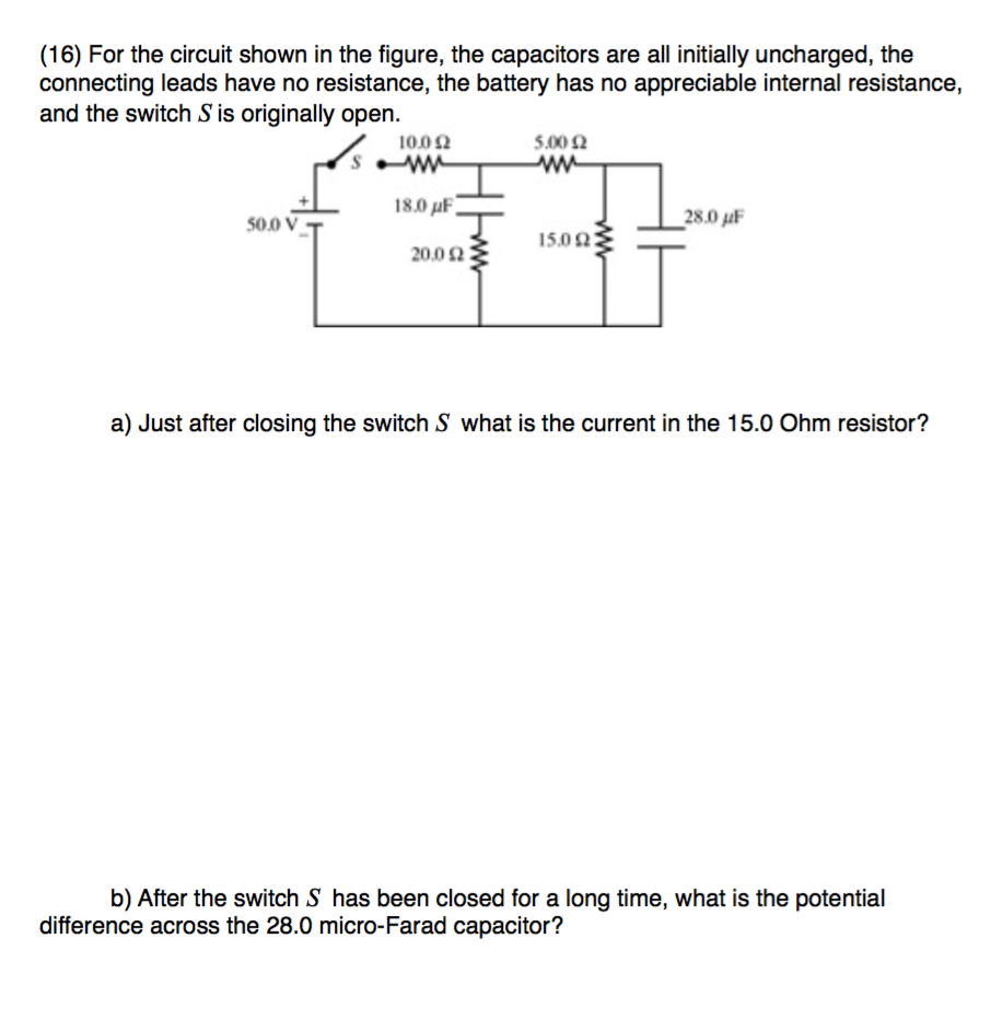 Solved 16 For The Circuit Shown In The Figure The Chegg