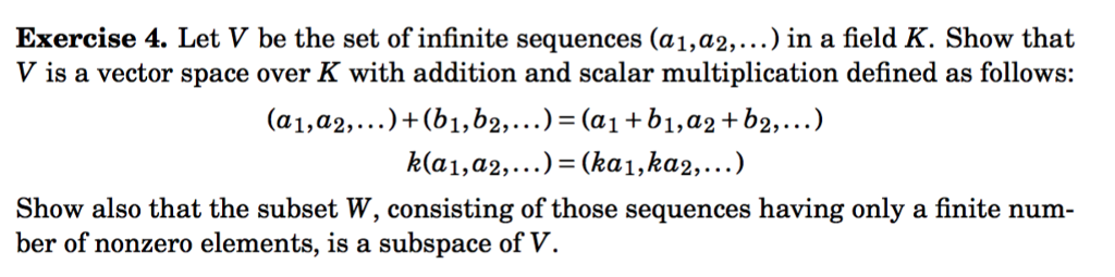 Solved Let V Be The Set Of Infinite Sequences A A Chegg