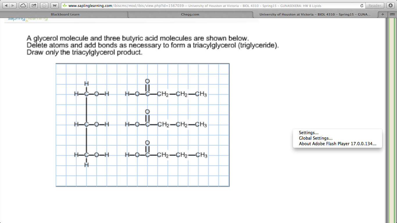 A Glycerol Molecule And Three Butyric Acid Molecul...