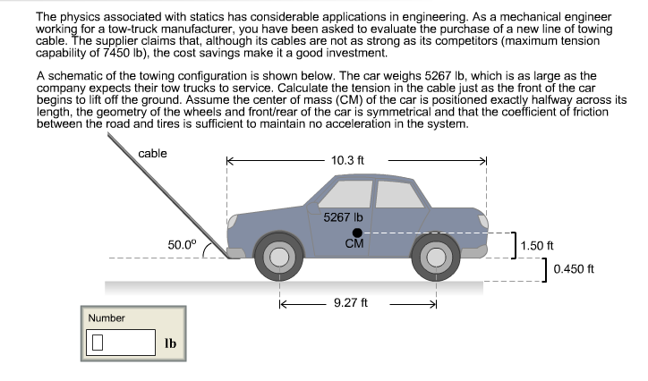 A Schematic Of The Towing Configuration Is Shown Chegg