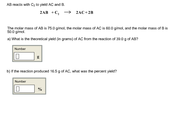 Solved Ab Reacts With C To Yield Ac And B Ab C Chegg