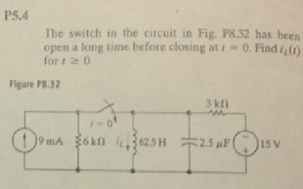 Solved The Switch In The Circuit In Fig P Has Been Open Chegg