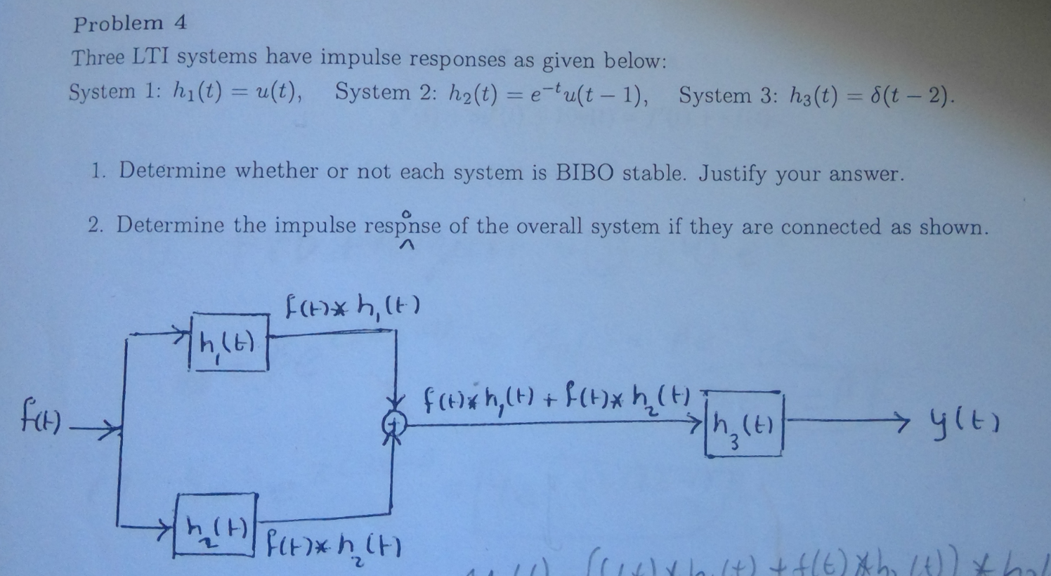 Solved Three Lti Systems Have Impulse Responses As Given Chegg