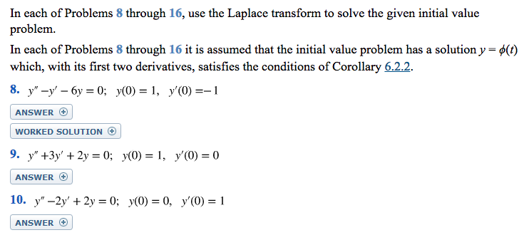 Solved In Each Of Problems Through Use The Laplace Chegg