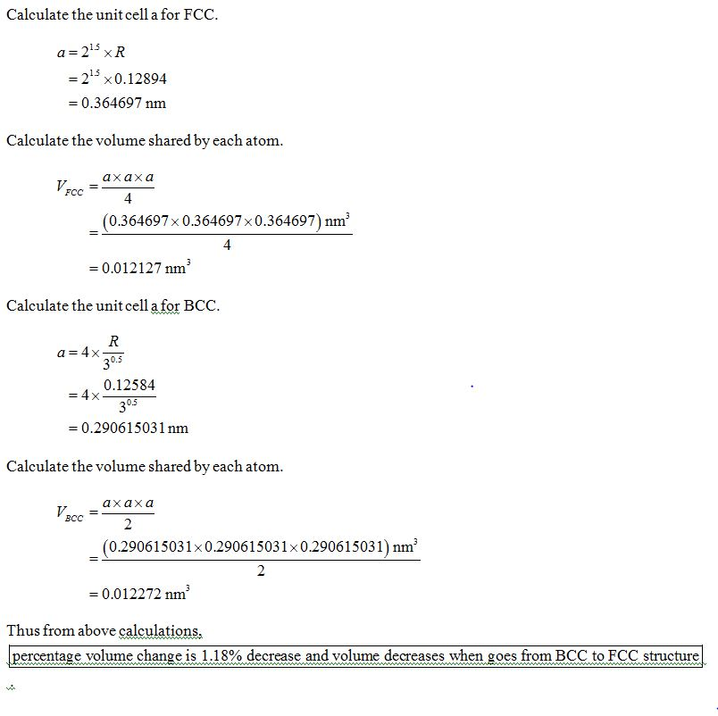 Solved Iron Fe Undergoes An Allotropic Transformation At A C