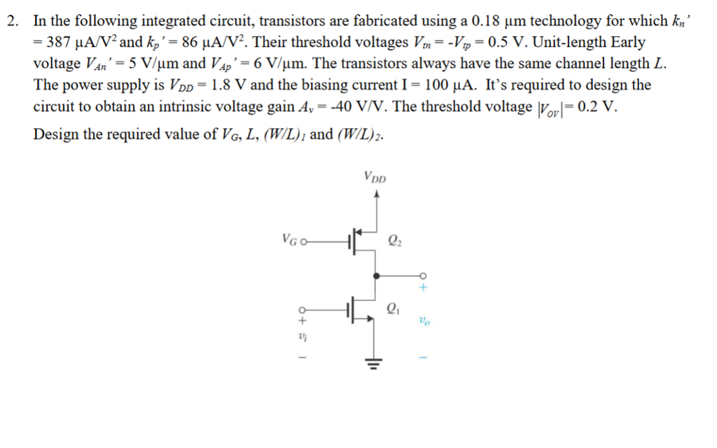 Solved In The Following Integrated Circuit, Transistors A...