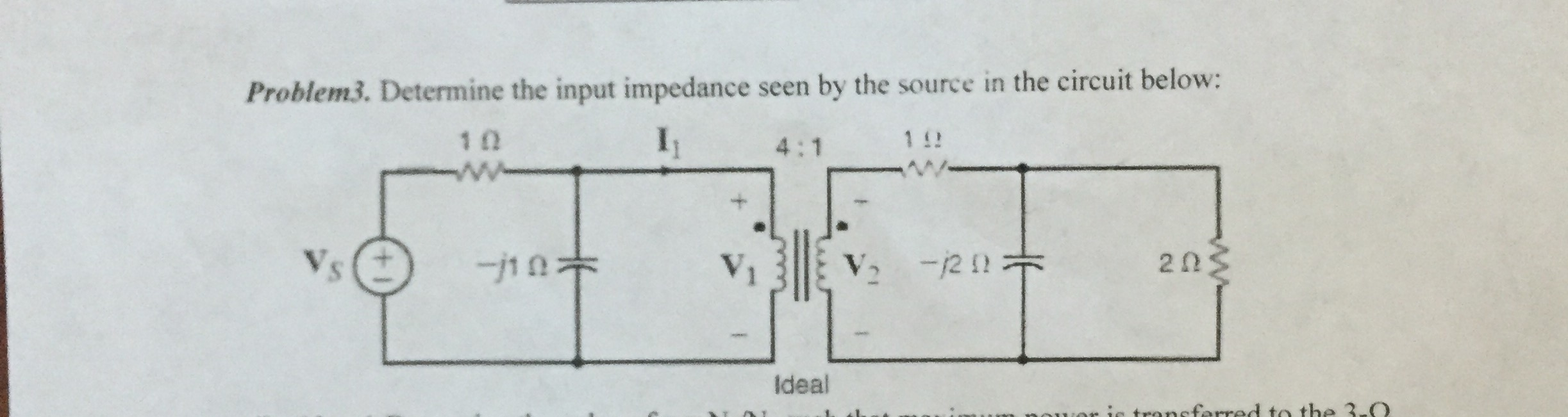 Solved Determine The Input Impedance Seen By The Source In Chegg