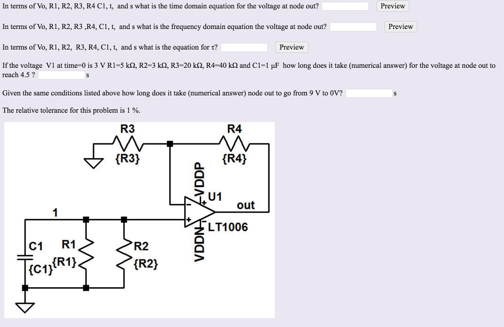 Solved In Terms Of Vo R R R R C T And S What Is Chegg