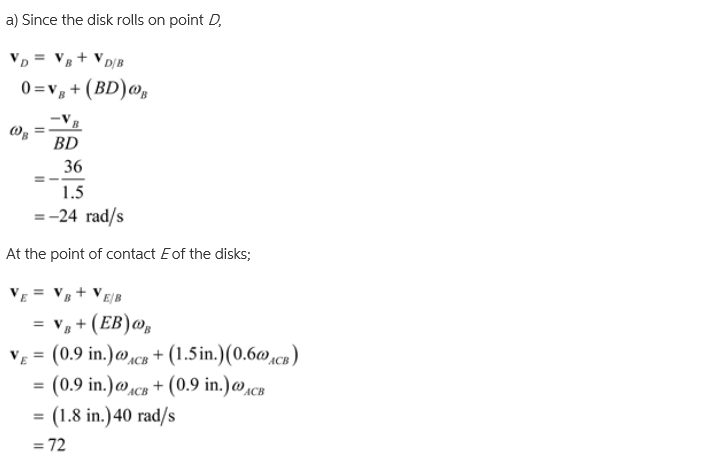 (Solved) - Arm ACB Rotates About Point C With An Angular Velocity Of 40 ...