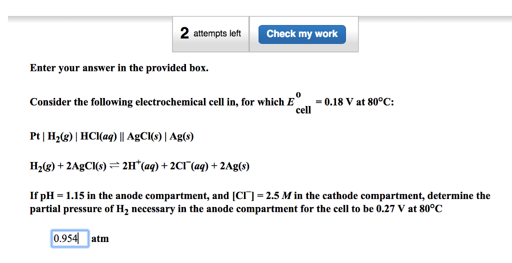 Solved Attempts Left Check My Work Enter Your Answer In Chegg