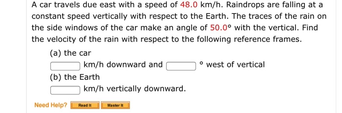 Solved A Car Travels Due East With A Speed Of 48 0 Km H Chegg