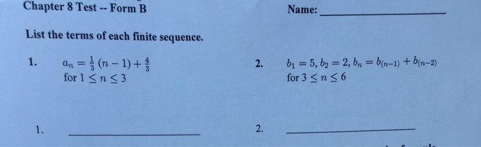 Solved List The Terms Of Each Finite Sequence A N Chegg