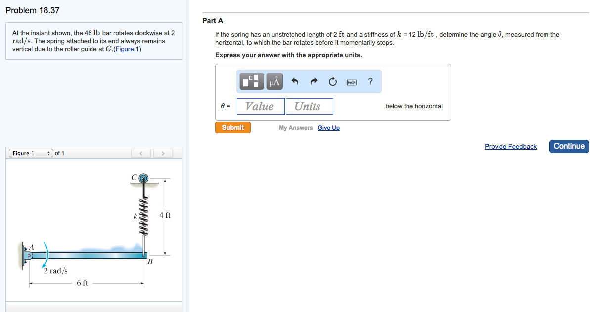 Solved At The Instant Shown The Lb Bar Rotates Chegg