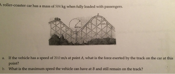 Solved A Roller Coaster Car Has A Mass Of Kg When Chegg