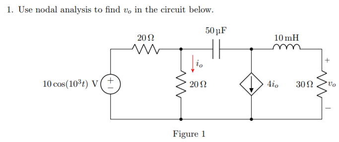 Solved Use Nodal Analysis To Find Vo In The Circuit Below Chegg