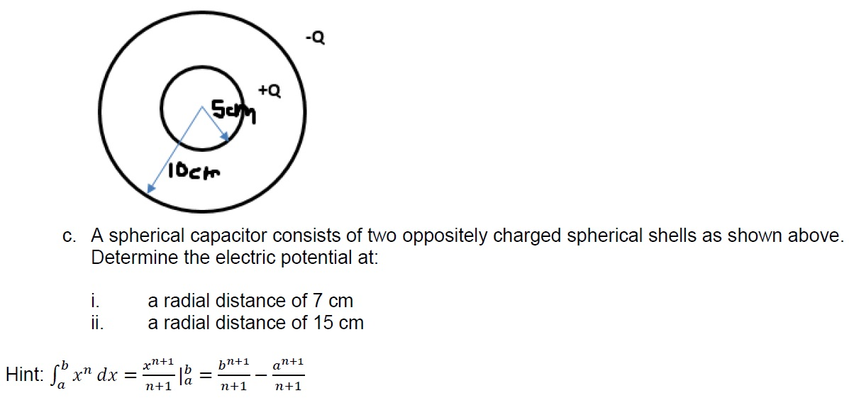 Solved A Spherical Capacitor Consists Of Two Oppositely Chegg