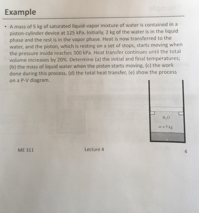 Solved A Mass Of Kg Of Saturated Liquid Vapor Mixture Of Chegg