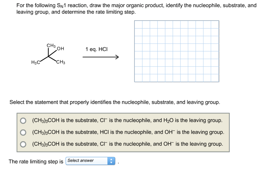 For The Following SN1 Reaction, Draw The Major Org... | Chegg.com