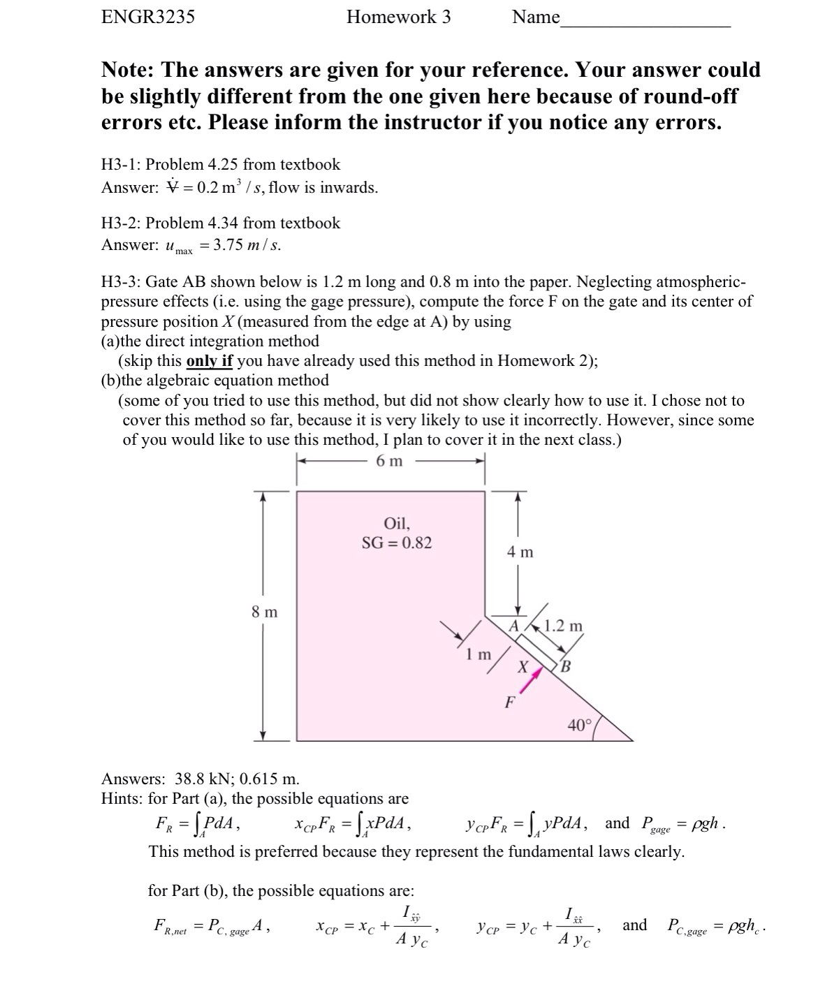 Questions and answers for science homework