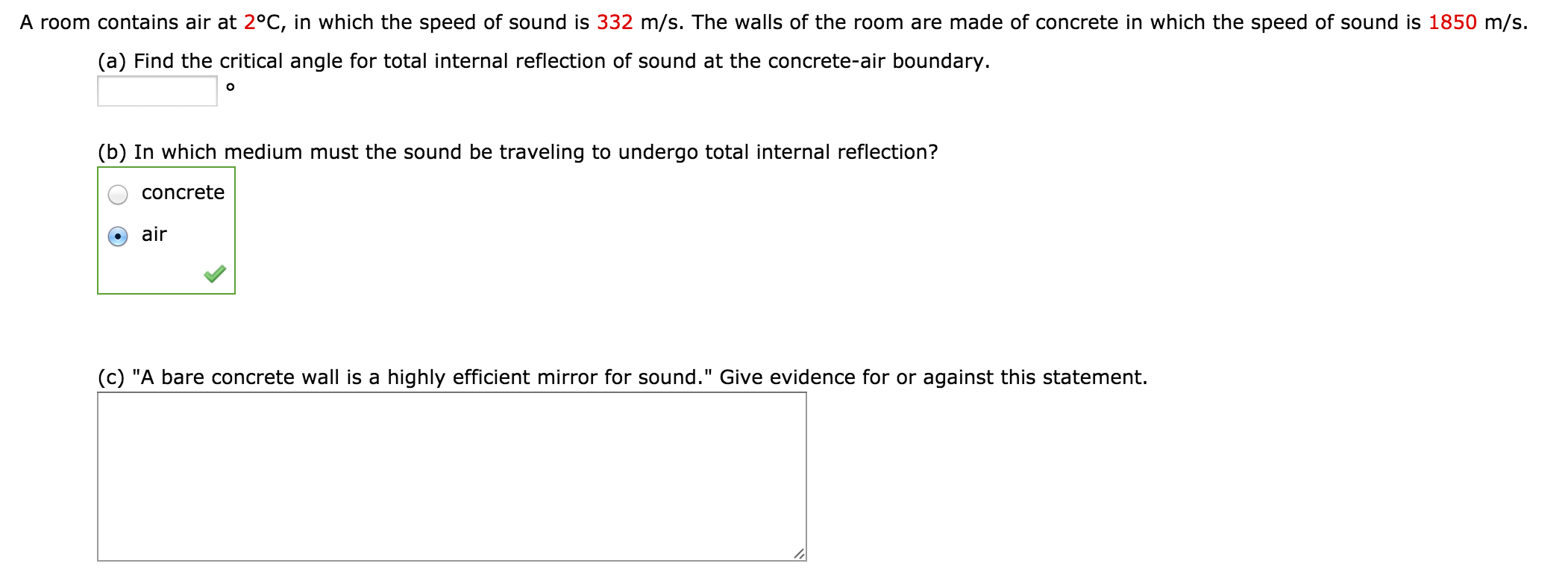 Solved A Room Contains Air At Degree C In Which The Speed Chegg