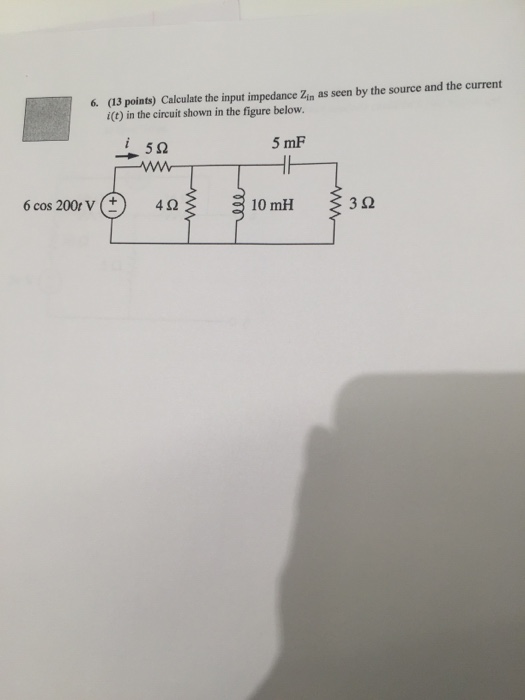 Solved Calculate The Input Impedance Z In As Seen By The Chegg