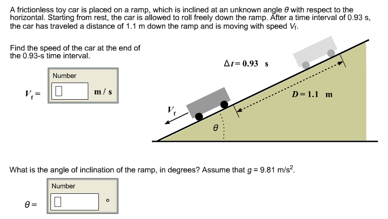 Solved: A Frictionless Toy Car Is Placed On A Ramp, Which | Chegg.com