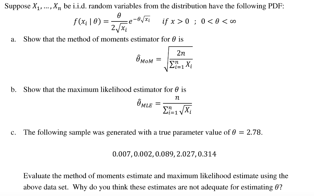 Solved Suppose X Xn Be I I D Random Variables From Chegg