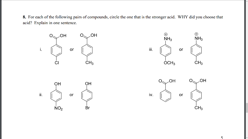 Solved 8 For Each Of The Following Pairs Of Compounds Chegg