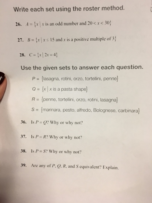 Solved Write Each Set Using The Roster Method A X X Is Chegg