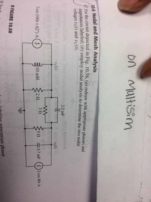 Solved For The Circuit Depicted In Fig 10 58 Redraw With Chegg