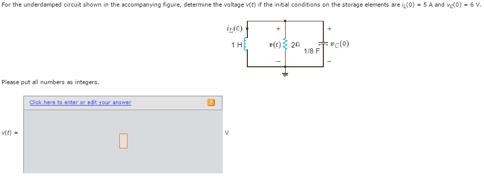 Solved For The Underdamped Circuit Shown In The Accompanying Chegg