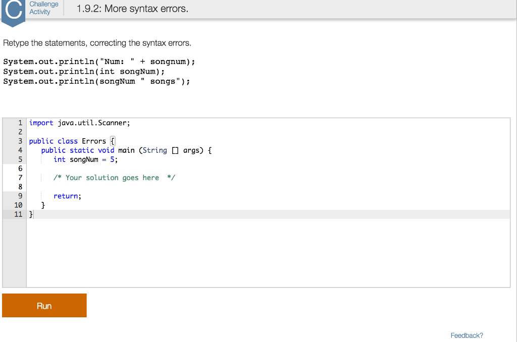 Solved Retype The Statements Correcting The Syntax Chegg