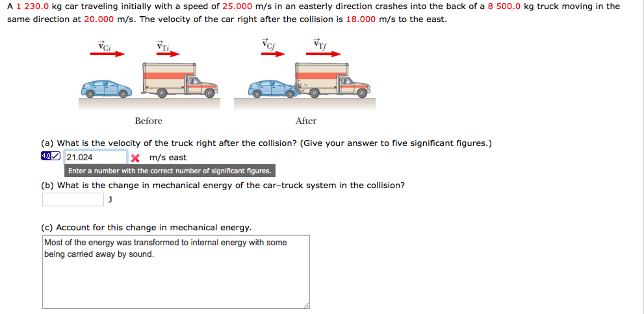 Solved A Kg Car Traveling Initially With A Speed Of Chegg