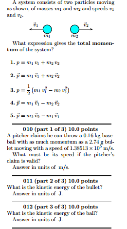 Solved A System Consists Of Two Particles Moving As Shown Chegg