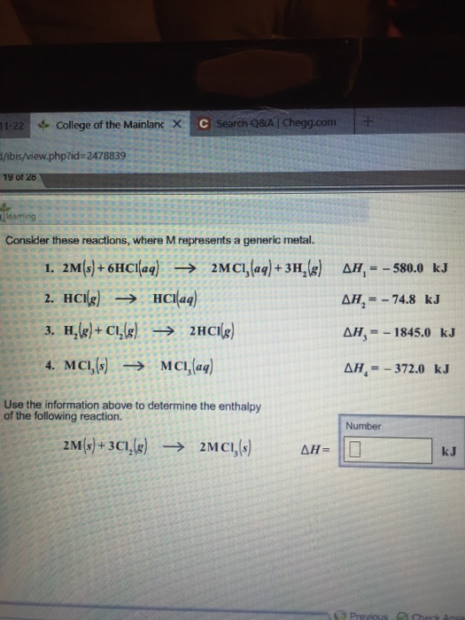 Solved Consider These Reactions Where M Represents A Chegg