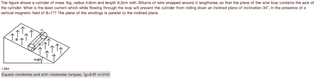 Solved The Figure Shows A Cylinder Of Mass 1kg Radius 4 8cm Chegg