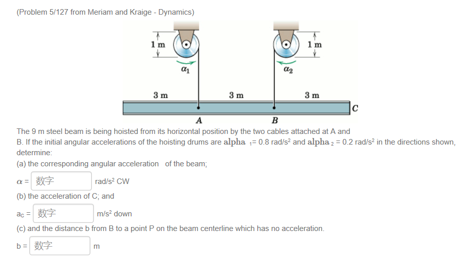 Solved The M Steel Beam Is Being Hoisted From Its Chegg