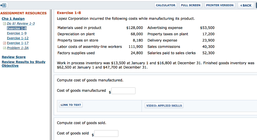 Solved Lopez Corporation Incurred The Following Costs While Chegg