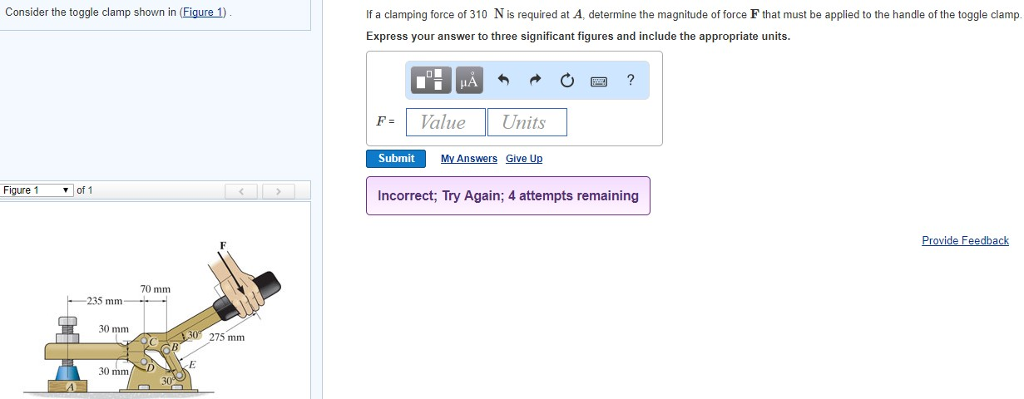 Solved Consider The Toggle Clamp Shown In Figure 1 If A Chegg