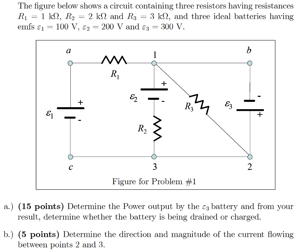 Solved The Figure Below Shows A Circuit Containing Three Chegg